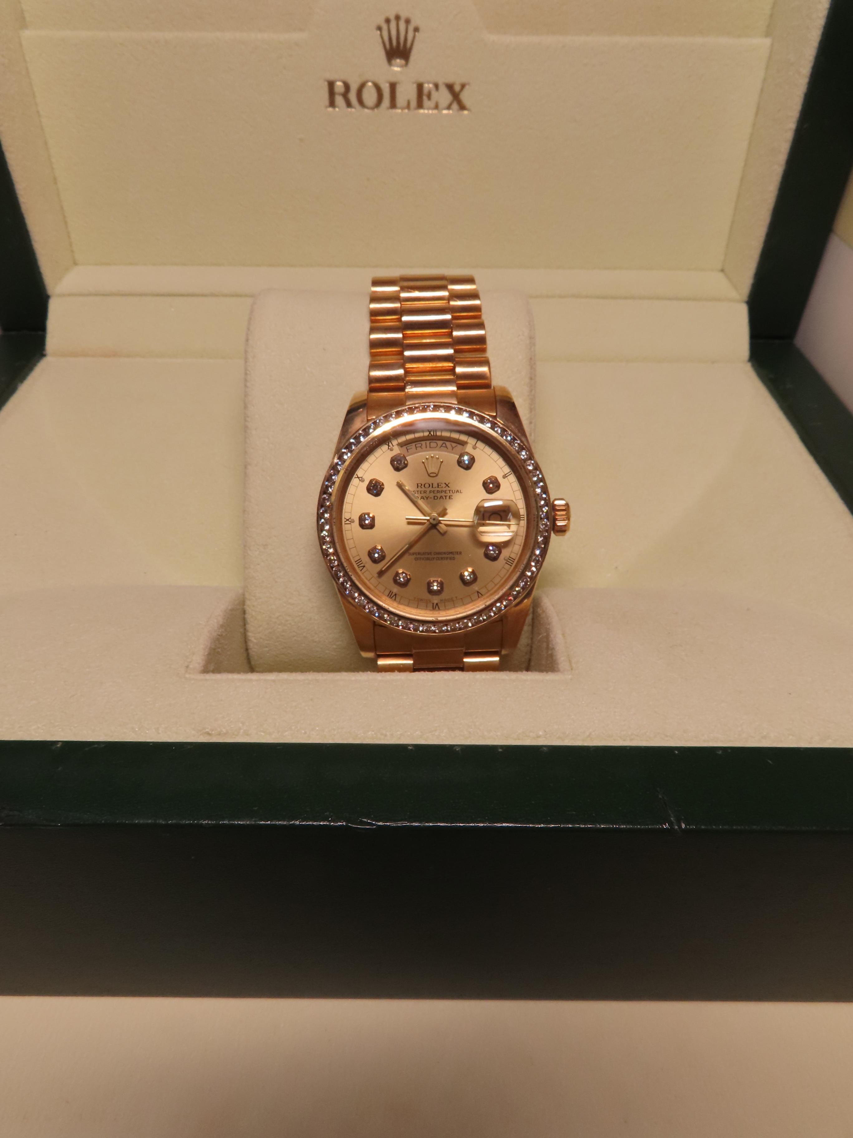 Gents Rolex 18KT Gold DayDate The President Wristwatch, Retail Value $23,000