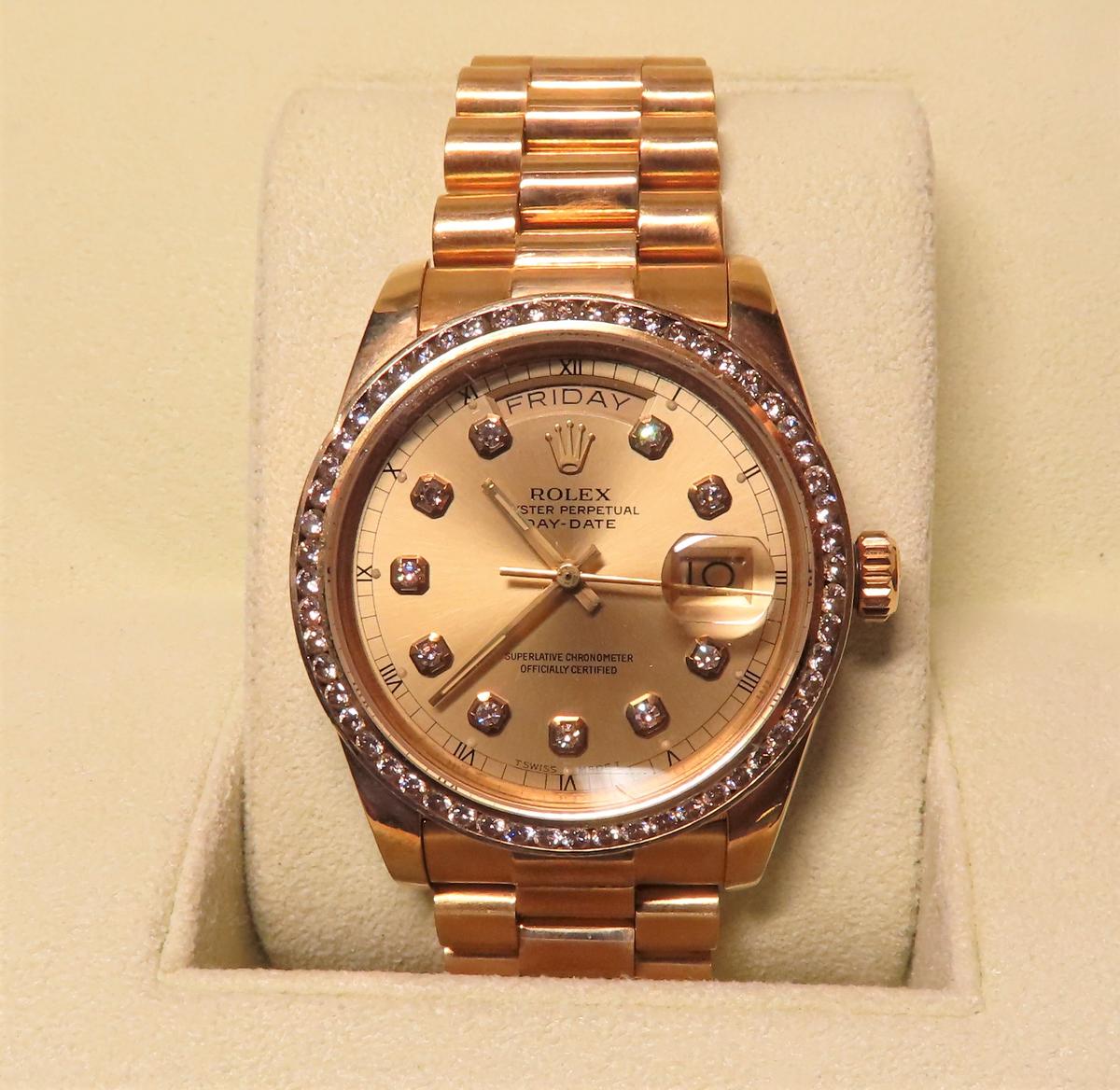 Gents Rolex 18KT Gold DayDate The President Wristwatch, Retail Value $23,000