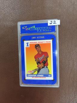 1991 Score #671 Chipper Jones Rookie Card, CSA Certified 7.5 (NM++