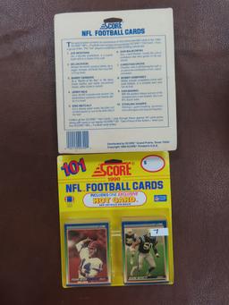 Both For One Money: TWO (2) 1990 Score Football Rack Packs with 101 cards in each. pull a Montana,