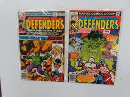 TWO (2) X The Money: The Defenders, Marvel, # 56 and # 68. 35 cent comics