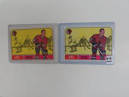 TWO (2) X the Money: 1968-69 TOPPS BOBBY HULL #16 HOCKEY CHICAGO BLACKHAWKS.Hall Of Fame.