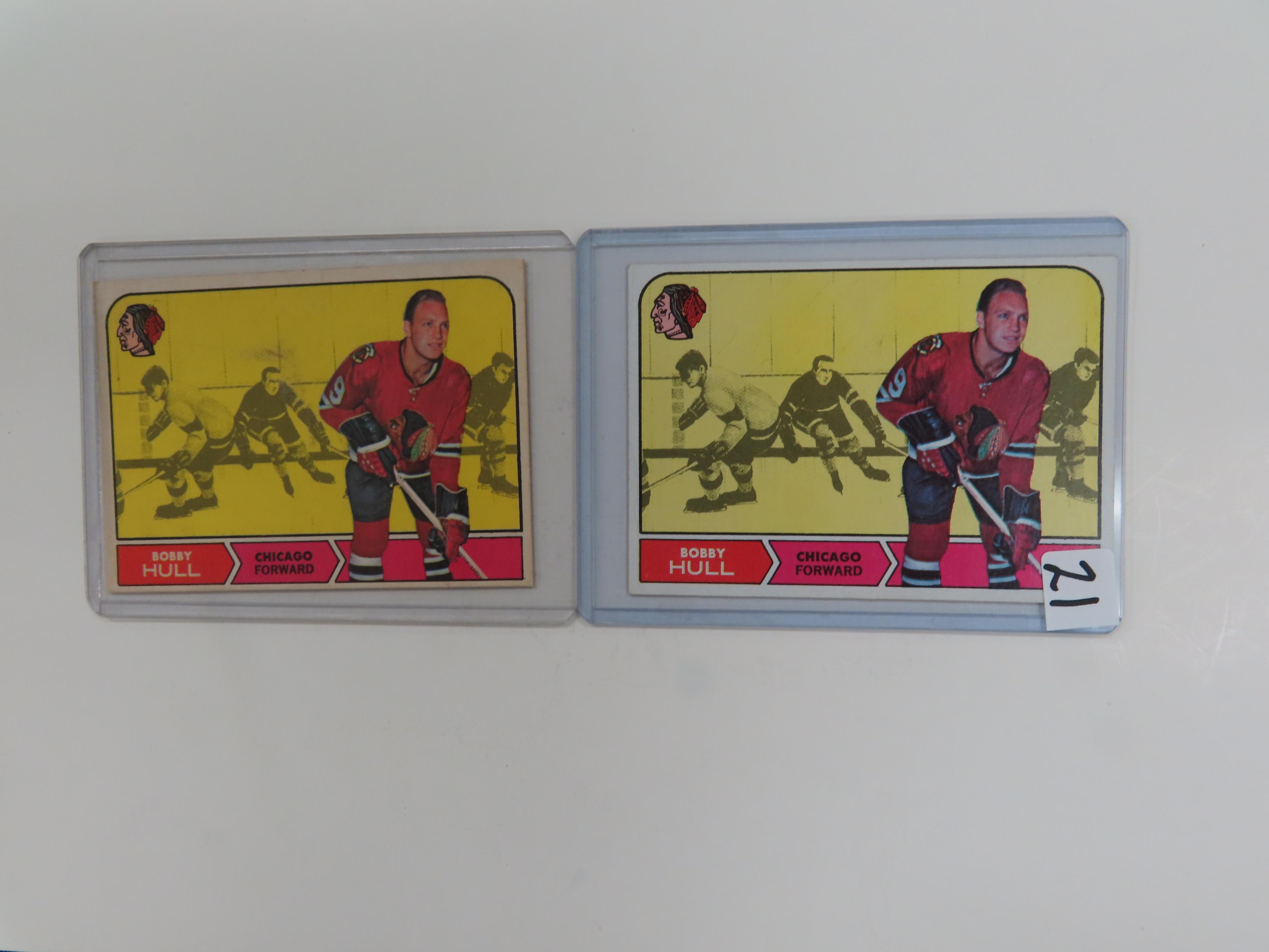 TWO (2) X the Money: 1968-69 TOPPS BOBBY HULL #16 HOCKEY CHICAGO BLACKHAWKS.Hall Of Fame.