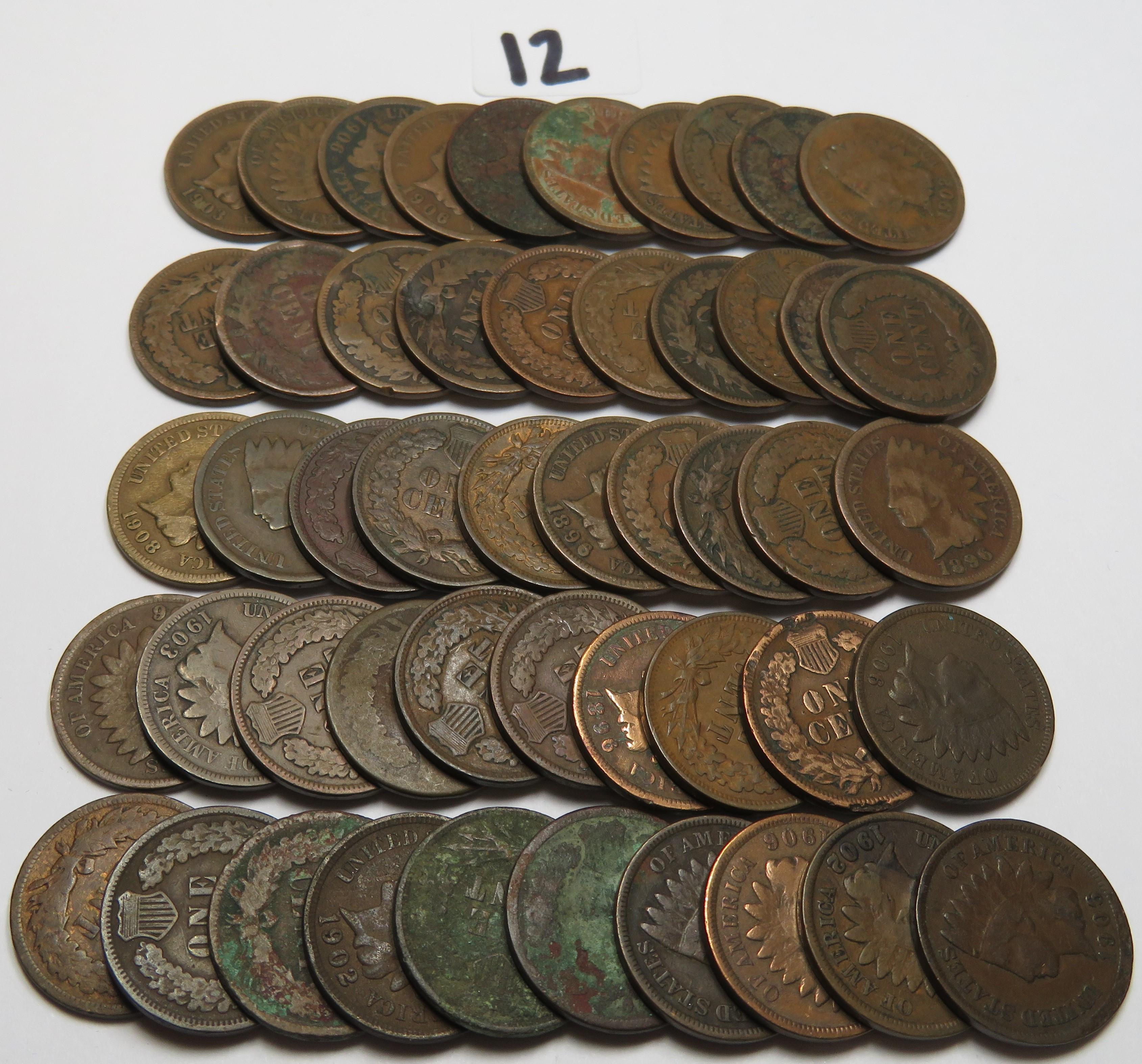 Fifty (50) Indian Head Cents! Estate Find. All One Money
