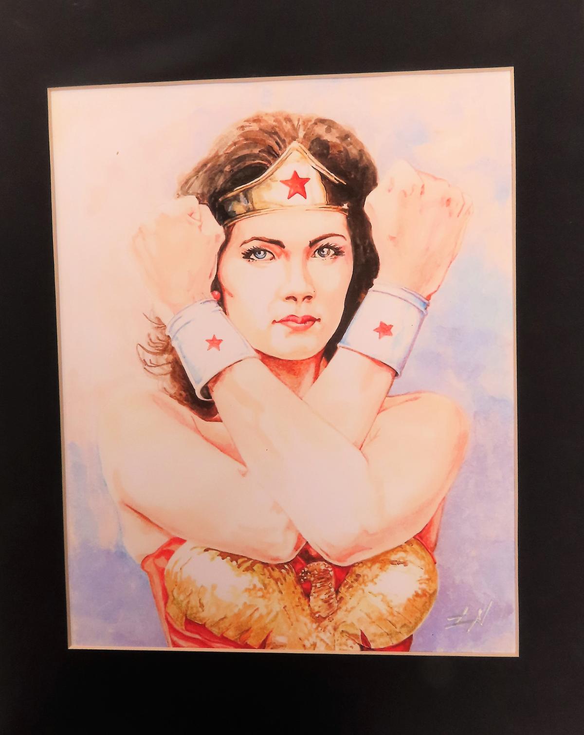 8"x10" (11"x14" Matted) Wonder Woman by Kevin Leen, Signed by Kevin Leen, comic illustrator. print