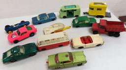 Twelve (12) Matchbox by Lesney, made in England Vehicles, 1960's. some have damage or loss