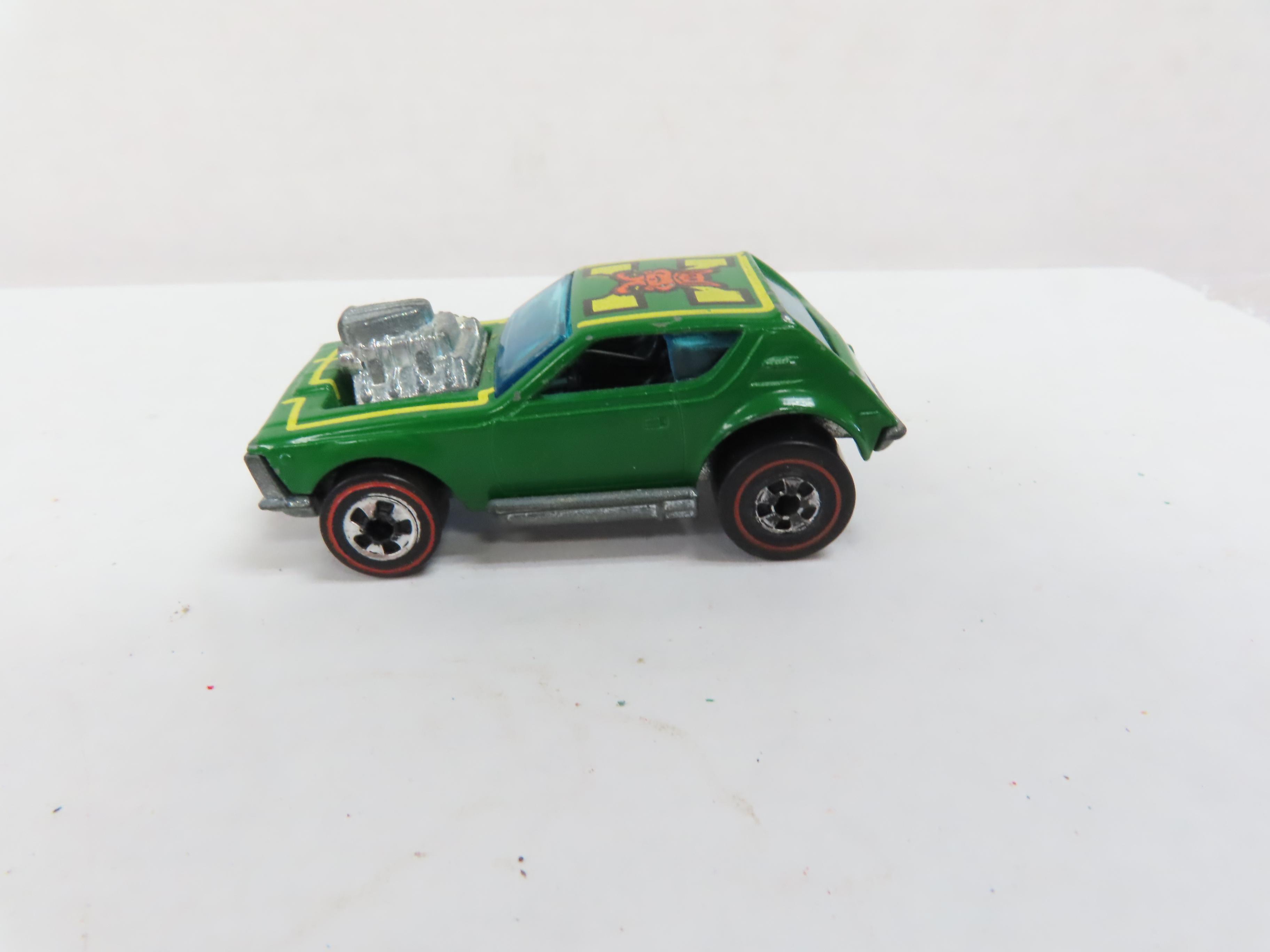 1975 (dated 1974) Hot Wheels Redline Gremlin Grinder, With Tampo Design! no licenese plate version