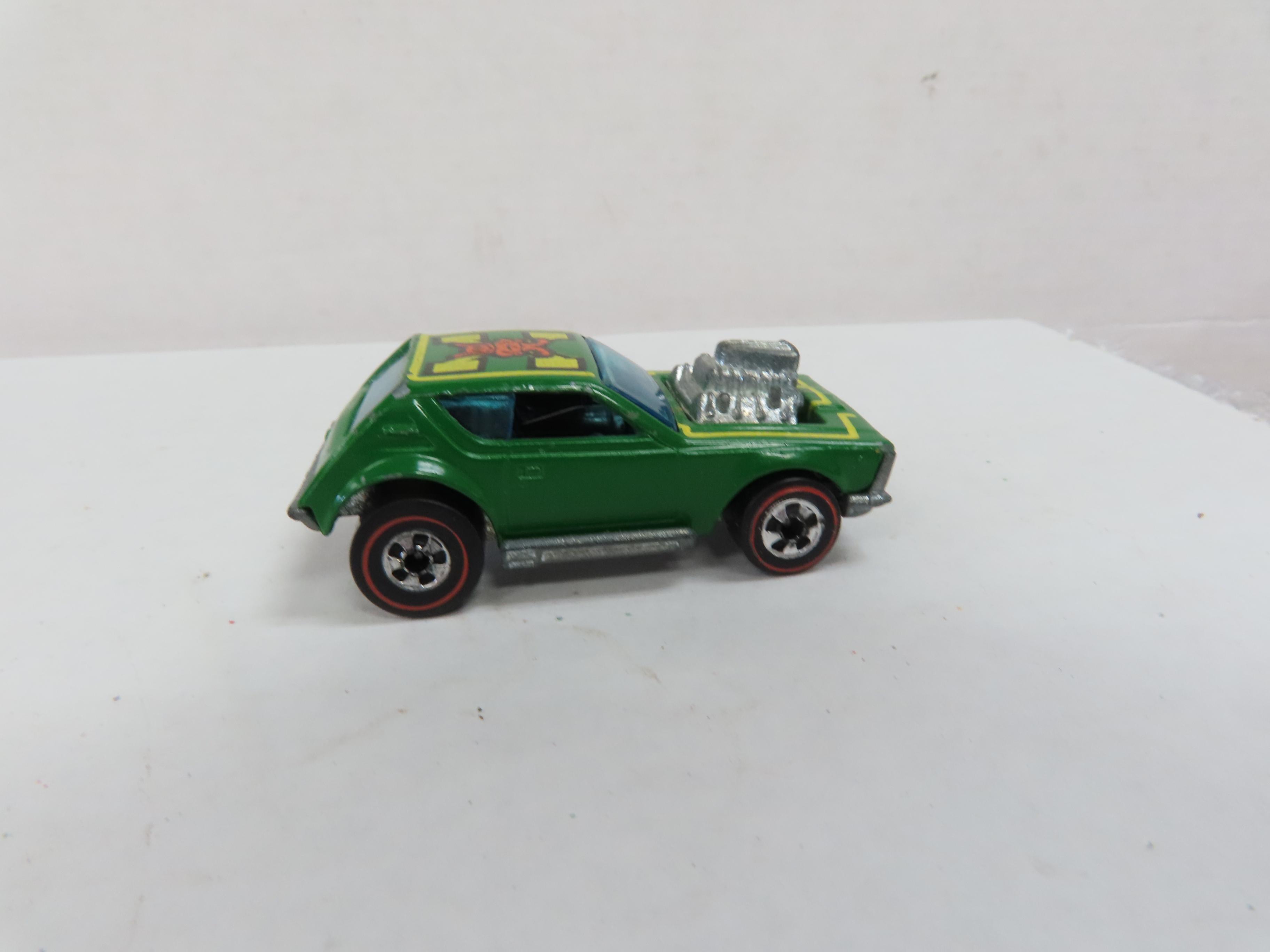 1975 (dated 1974) Hot Wheels Redline Gremlin Grinder, With Tampo Design! no licenese plate version