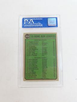 1974 Topps Home Run Leaders # 202, Reggie Jackson and Willie Stargell. PSA Graded SEVEN