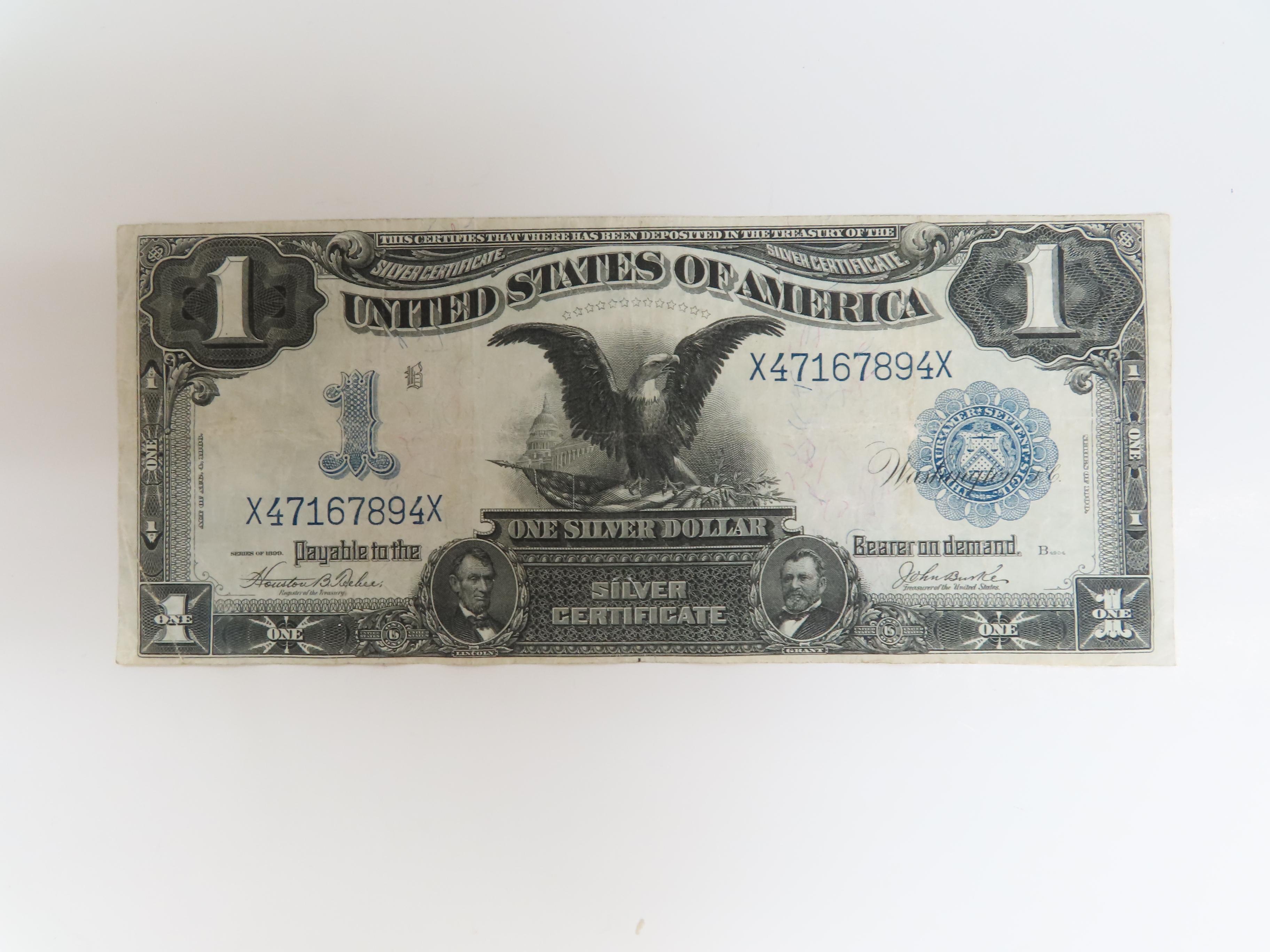 1899 Silver Certificate, Black Eagle. Teehee/Burke. Friedberg # 233