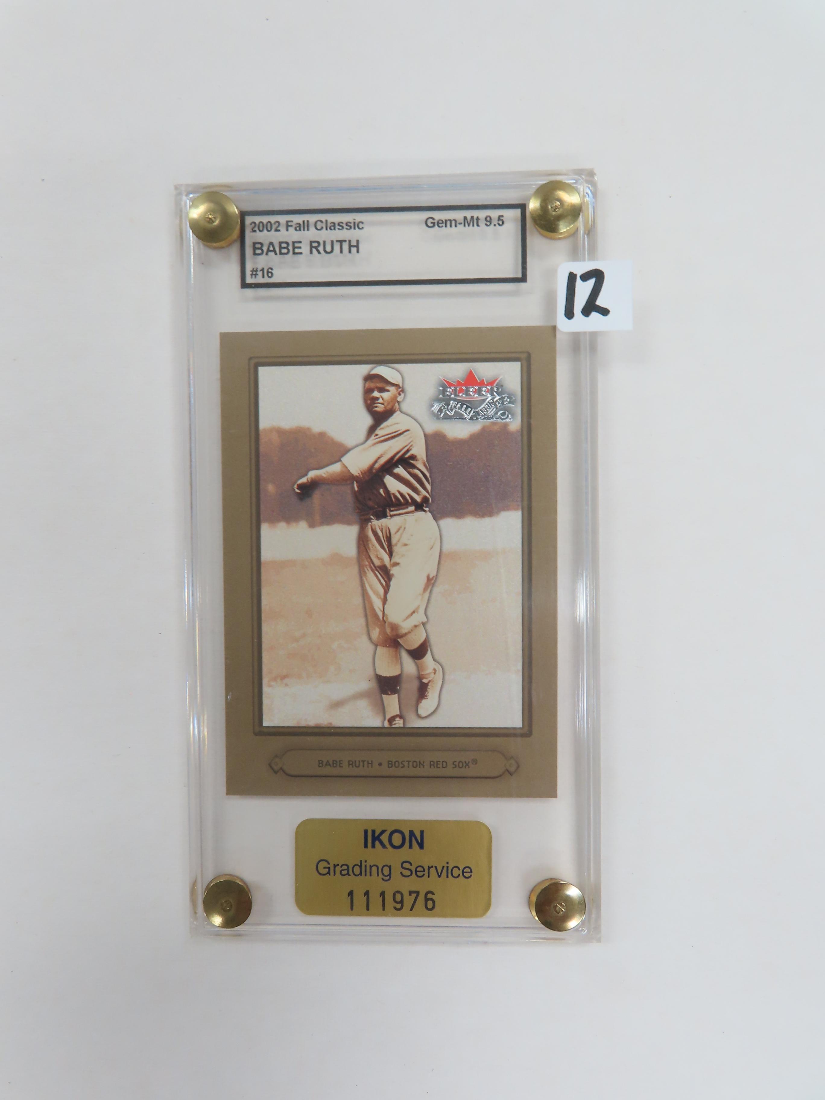 2002 Fleer Fall Classic #16 Babe Ruth, IKON Graded 9.5