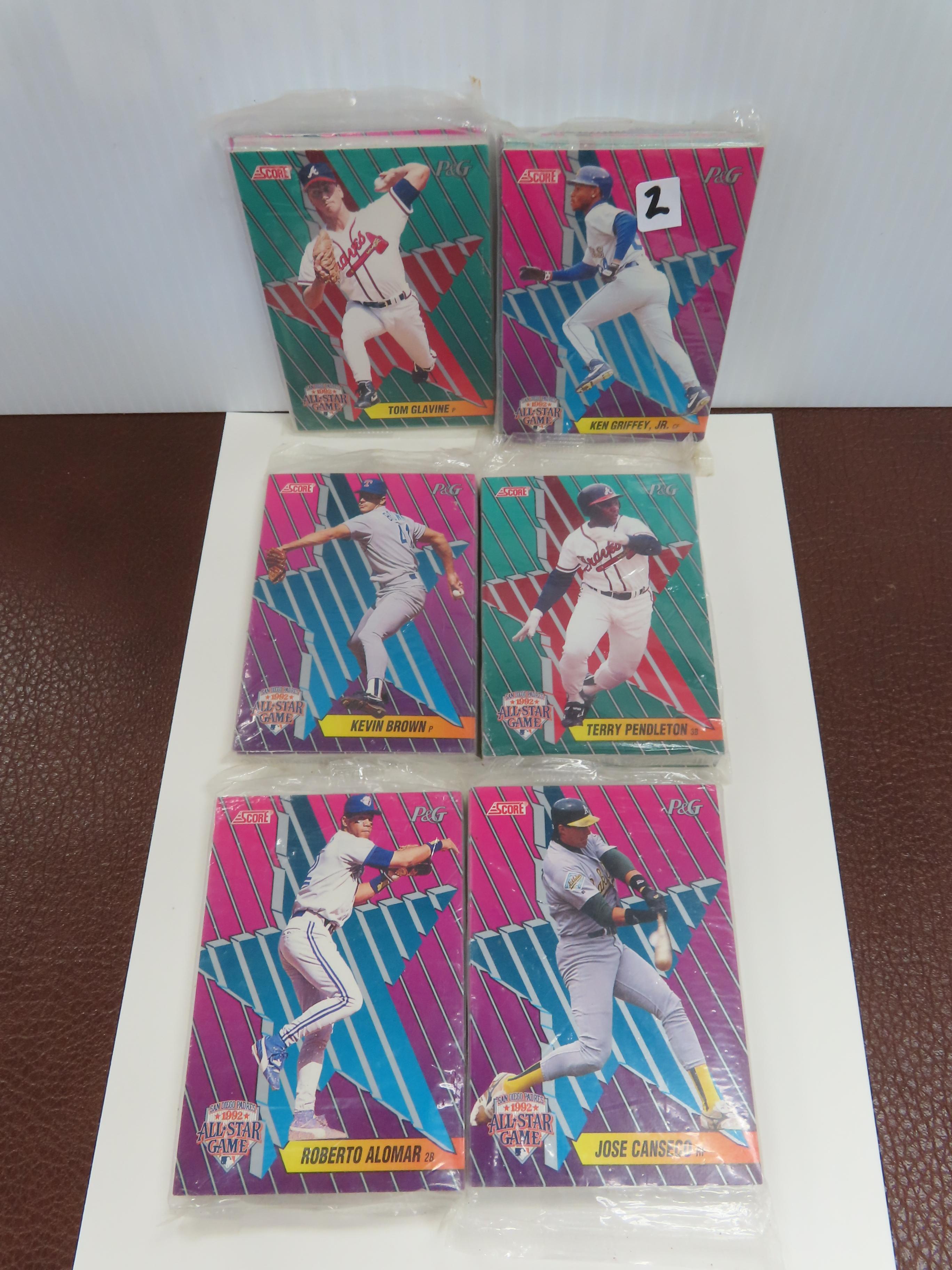 SIX (6) Packs of 1992 Score/Proctor& Gamble All Star Game Unopened Packs, Griffey Jr . Showing. All