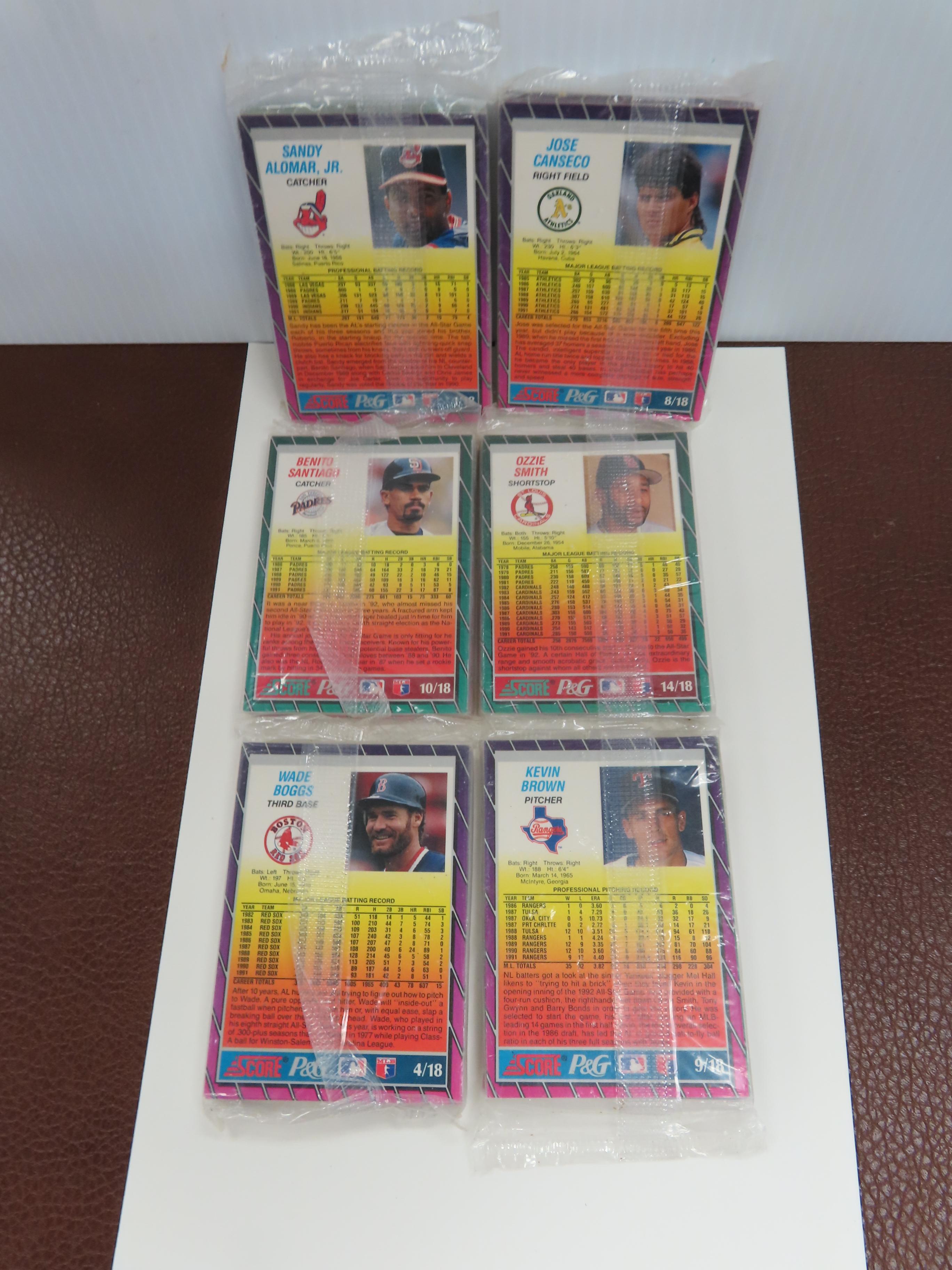 SIX (6) Packs of 1992 Score/Proctor& Gamble All Star Game Unopened Packs, Griffey Jr . Showing. All