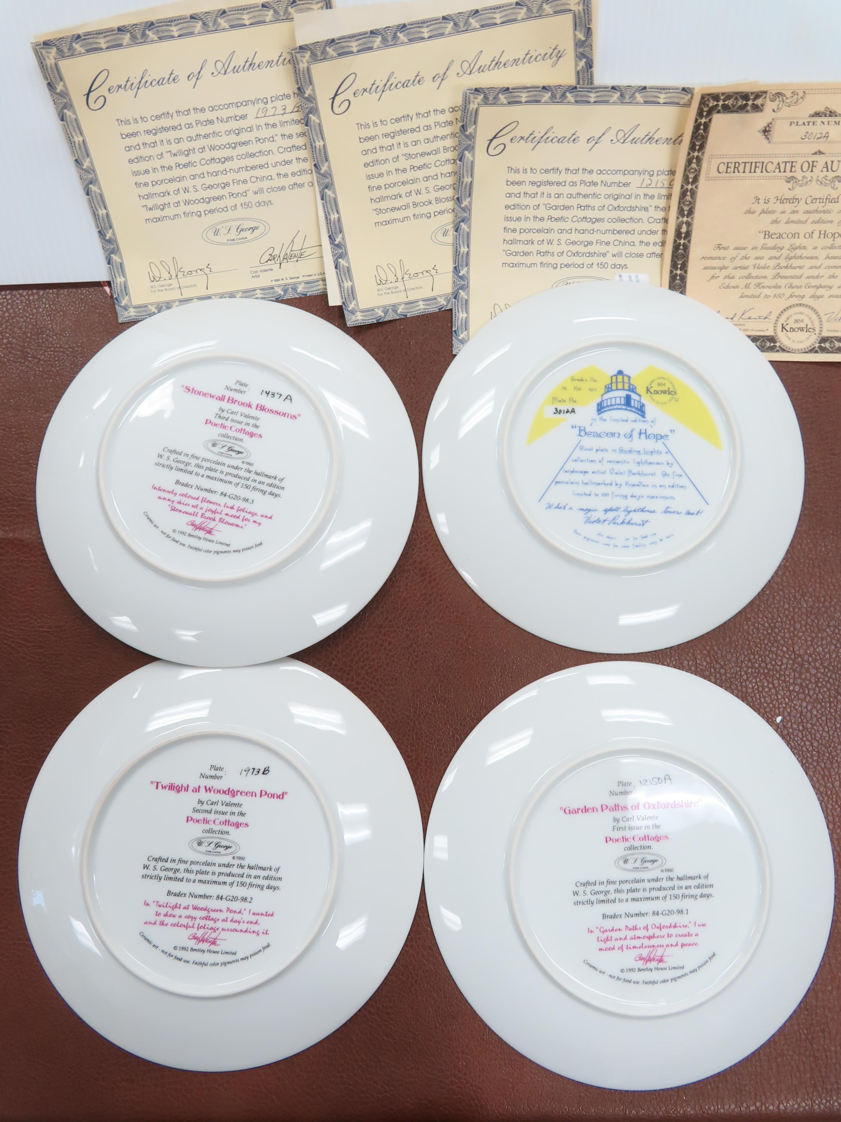 Four (4) Knowls Collector Plates For One Money, 8.25". with COAs. $15.45 SHIPPING