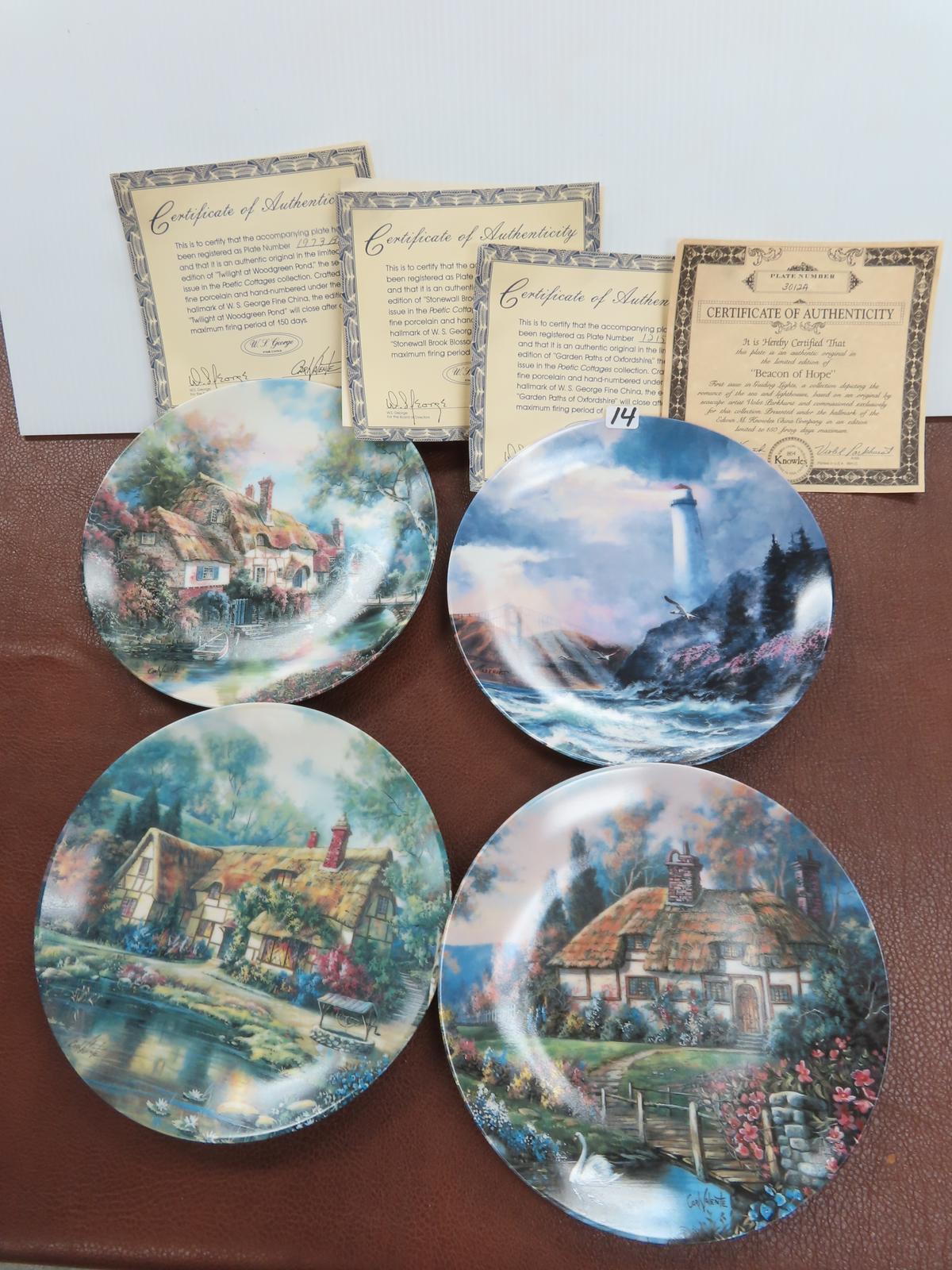 Four (4) Knowls Collector Plates For One Money, 8.25". with COAs. $15.45 SHIPPING