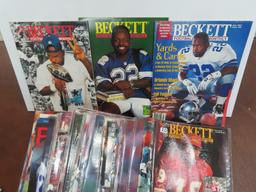 Thirty (30) 1990's Beckett Football Monthly with Covers of Montana, Aikman, Deion, J.Rice, $19 SHIP