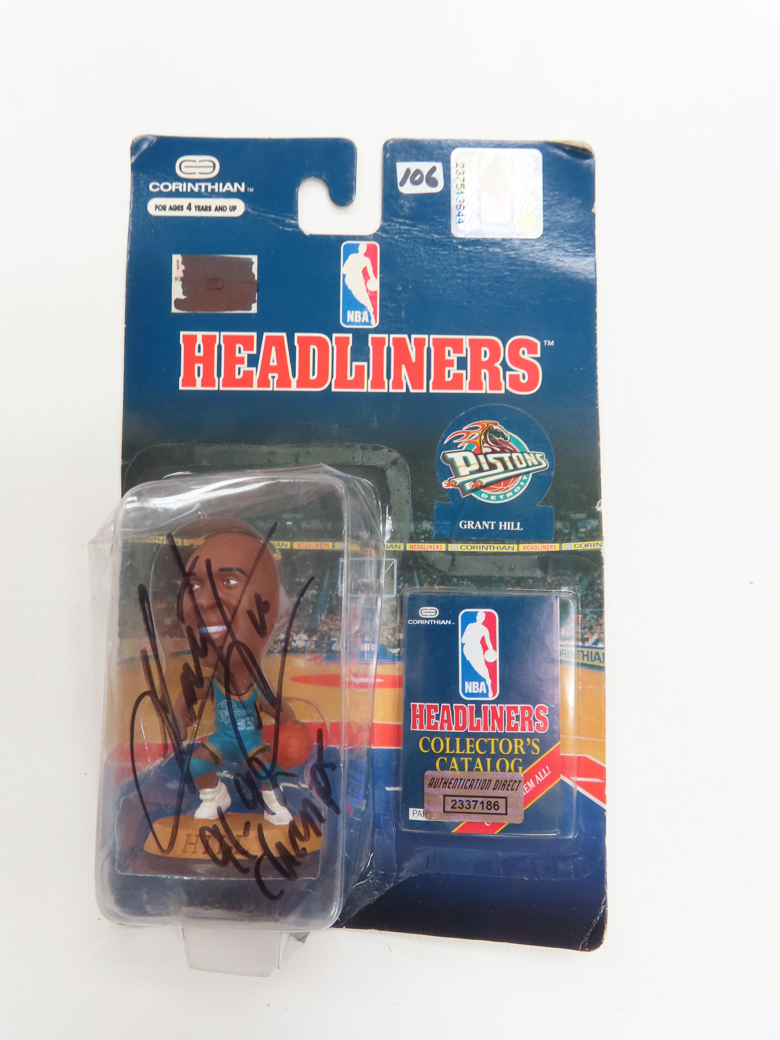 Grant Hill Signed 1996 Headliner with Authentication Direct COA (online verify)