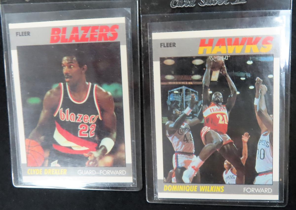 1987-88 Fleer Drexler and Wilkins Basketball Cards