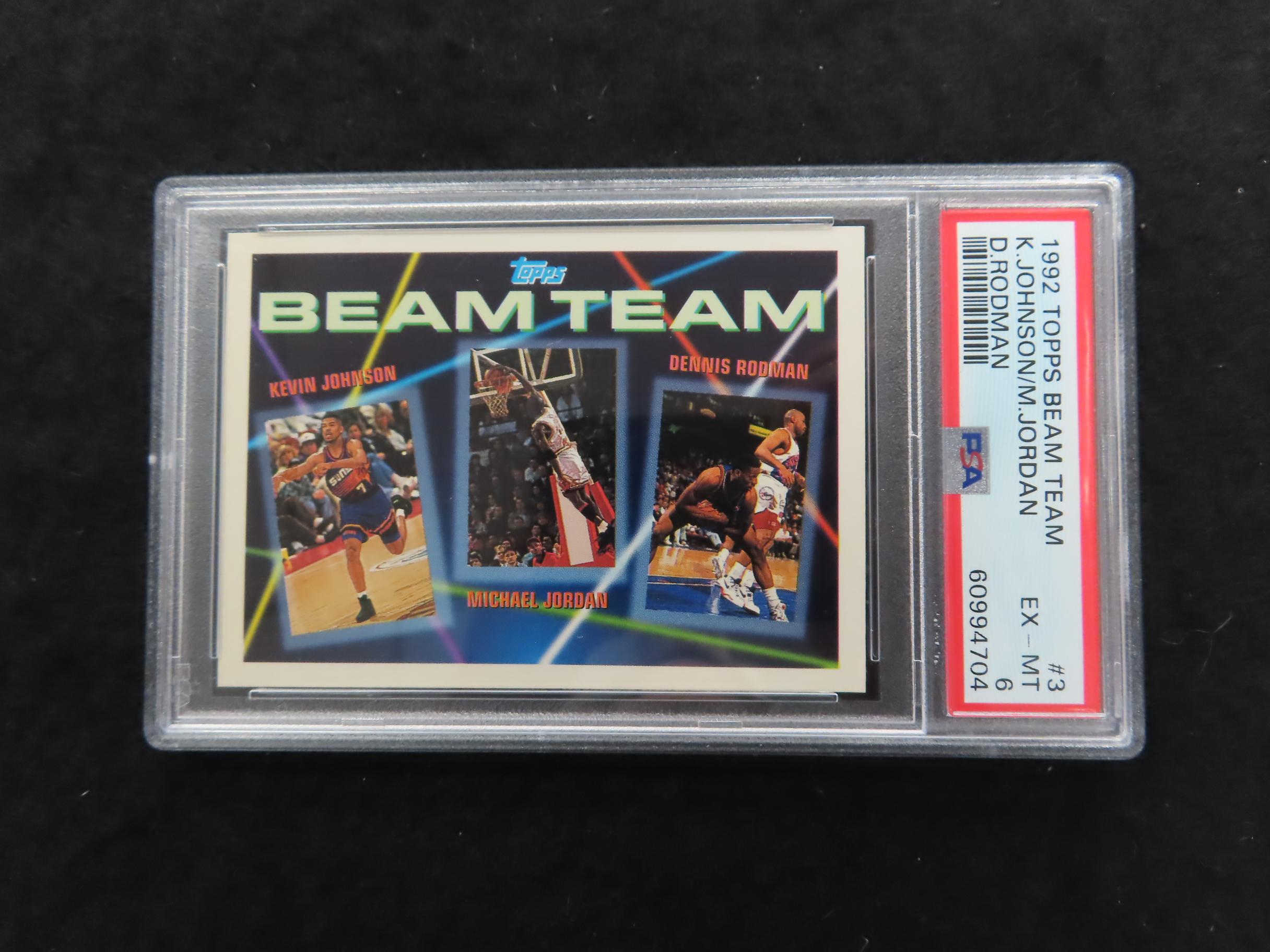 K.J/Michael Jordan/ Dennis Rodman 1992 Topps Beam Team #3  PSA Graded 6