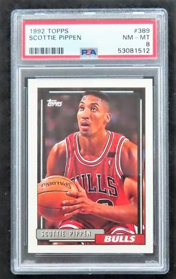 Scottie Pippen 1992 Topps #389. PSA Graded 8