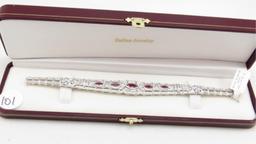 18K w/g Diamond & Marquise Ruby Bracelet