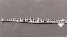 18K w/g Diamond & Marquise Ruby Bracelet