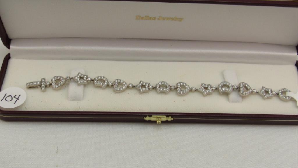 18K w/g Estate Designer Diamond Bracelet