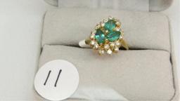 18K y/g Estate Emerald ring with