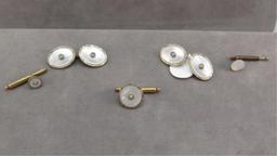 14k y/g Vintage set of Cuff Links/ Button covers