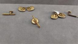 14k y/g Vintage set of Cuff Links/ Button covers