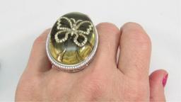 14K w/g 40X28mm 1.60ct t.w. Diamond Butterfly Ring