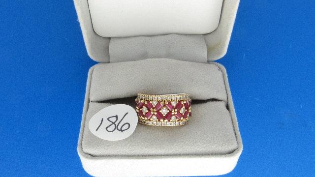 14K y/g Estate 1ct t.w. Baguette Ruby & 1ct t.w.