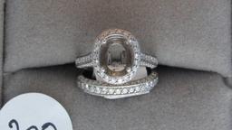 18K w/g Estate 2ct t.w. Diamond 2 ring wedding set