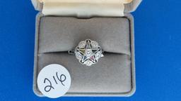 10K y/g .40ct t.w. Diamond Eastern Star Organization Ring