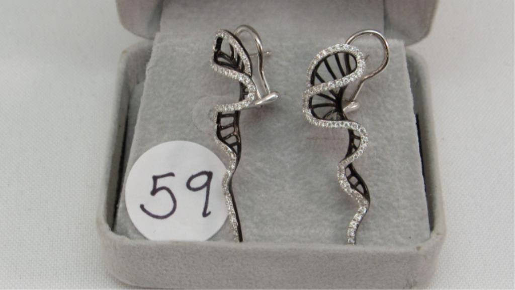 18K w/g Designer earrings with .85ct t.w. diamonds