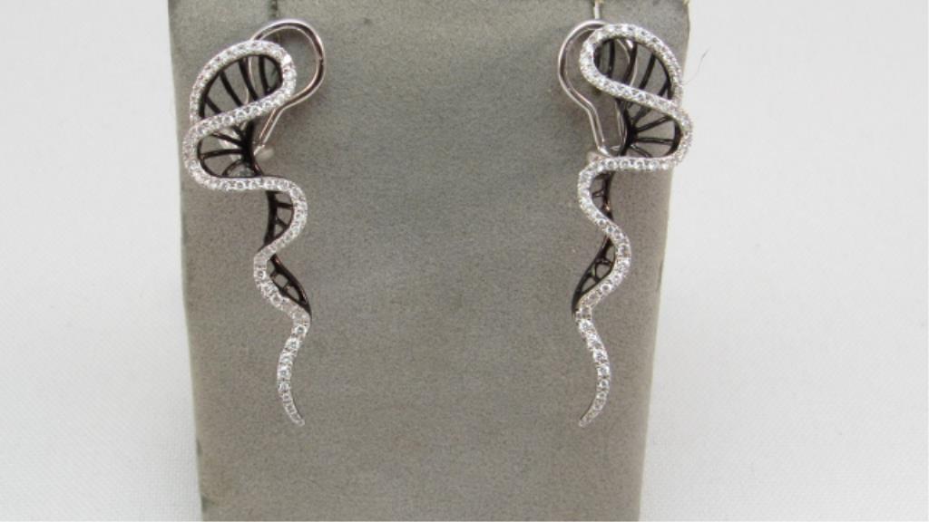 18K w/g Designer earrings with .85ct t.w. diamonds