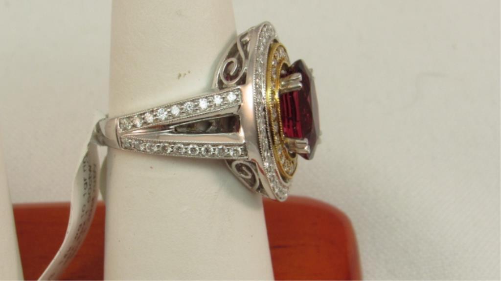 14K y/g 3.20ct. Ruby Ring with 1.60ct diamonds