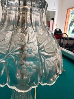 Vintage Crystal Floral Glass Lamp