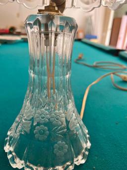 Vintage Crystal Floral Glass Lamp