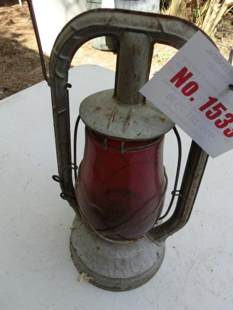 Dietz Lantern with Ruby Red Globe