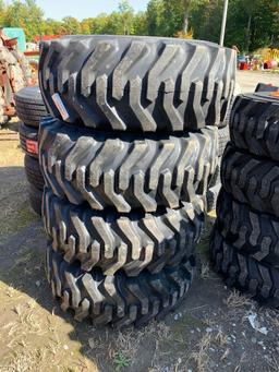 1856 Set of 4 New 12-16.5 Tires on NH/JD/CAT Rims