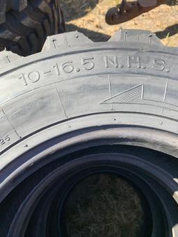 1863 Set of 4 New 10-16.5 Skid Steer Tires