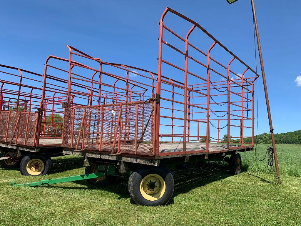 14 18ft Steel Kicker Wagon on John Deere Running Gear