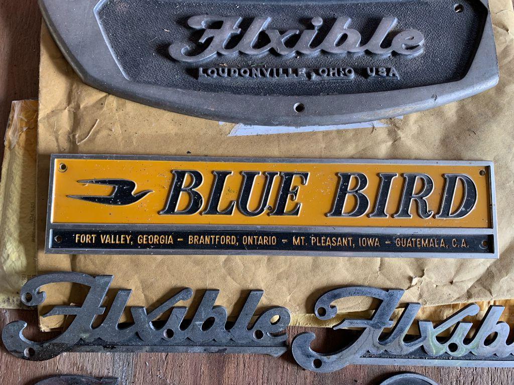 16 (7) Flxible Emblems & (1) Bluebird Emblem