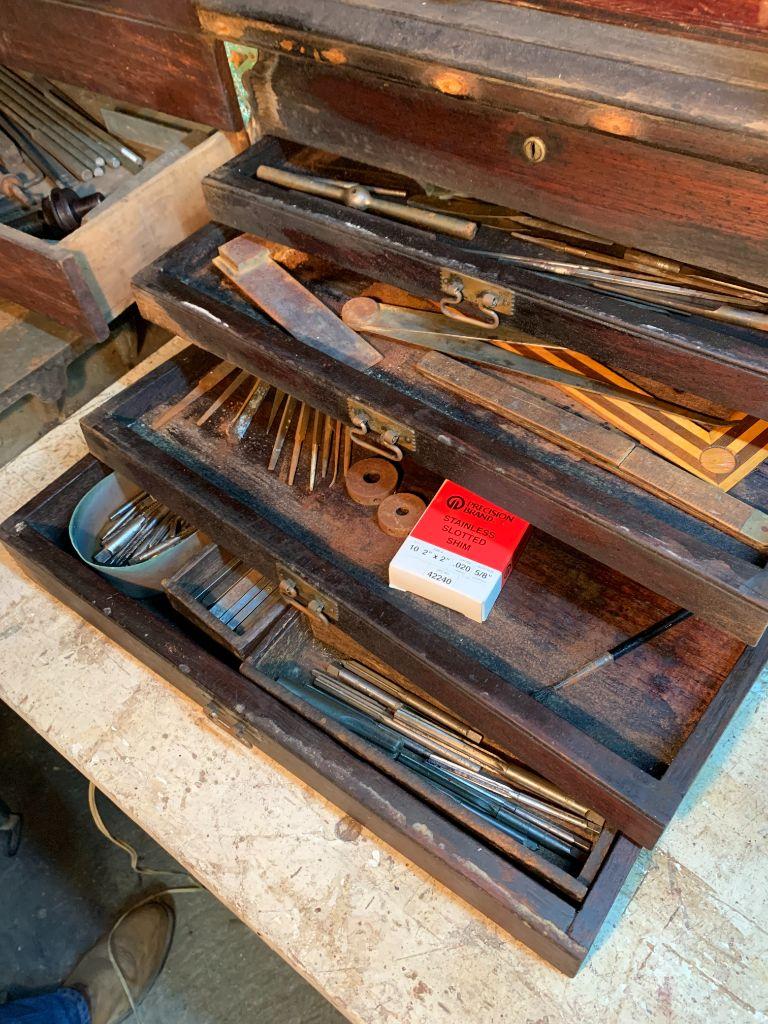 61 (5) Wooden Machinists Cabinets with All Contents