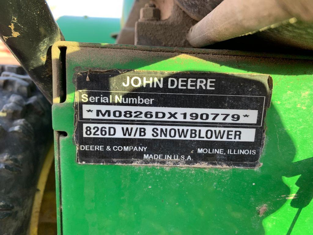 7142 John Deere 826D Snow Blower