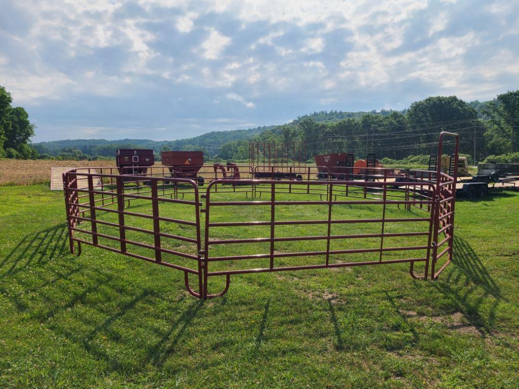 4627 (10) Red Cattle Corral Raised Panel Gates & Door