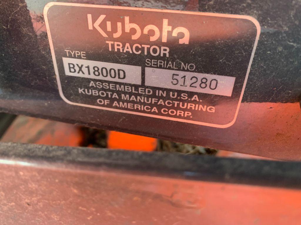 7292 Kubota BX1800D Tractor
