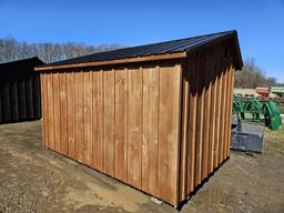 2141 8ft x 12ft Amish Made Salt Box/Side Entry Shed - Gunstock