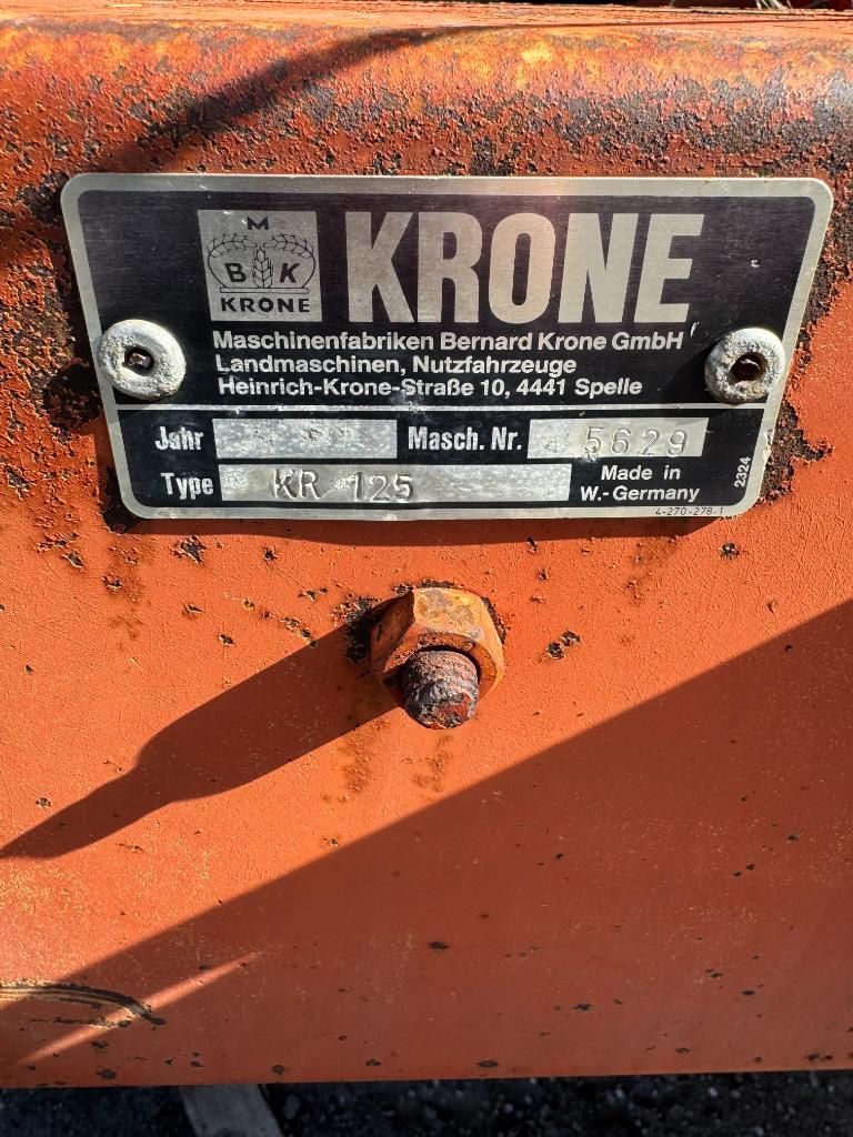 9595 Krone RR125 Round Baler